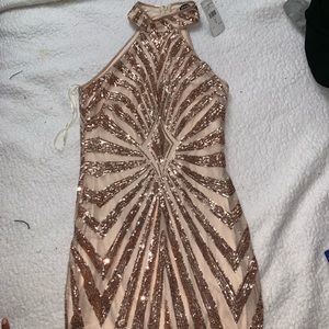 Shimmer rose gold dress
